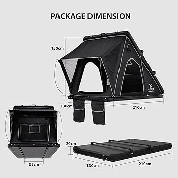 Amazon.co.jp: YOUNGHUNTER ルーフトップテント 三角形 1-2人用 アルミ
